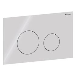 Geberit Sigma40 Betätigungsplatte, rund, 2-Mengen-Spülung Platte, Taste Weiß, Glas g... GEBERIT-115628SI1 4064746006807 (Abb. 1)