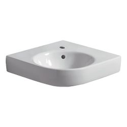 Geberit Renova Compact Eckwaschtisch, Breite 69,5cm, Tiefe 61,5cm, Hahnloch mittig, ... GEBERIT-226150000 4022009327267 (Abb. 1)