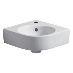 Geberit Renova Compact Eckhandwaschbecken, Breite 45cm, Tiefe 39,5cm, Hahnloch mitti... GEBERIT-276132600 4022009329841 (Abb. 1)