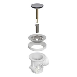 Geberit Ablaufset für Spülbeckenanschluss mit Überlauf, Drehbetätigung, Hochglanz ve... GEBERIT-242082211 4025416861881 (Abb. 1)