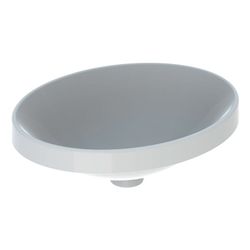 Geberit VariForm Einbauwaschtisch, oval, Breite 50cm, Tiefe 40cm, ohne Hahnloch, ohn... GEBERIT-500711002 4025416302148 (Abb. 1)