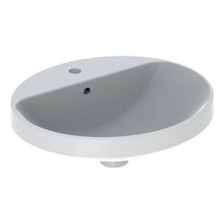 Geberit VariForm Einbauwaschtisch, oval mit Hahnlochbank, Breite 50cm, Tiefe 45cm, m... GEBERIT-500713002 4025416302179 (Abb. 1)