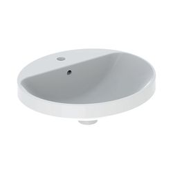 Geberit VariForm Einbauwaschtisch, oval mit Hahnlochbank, Breite 50cm, Tiefe 45cm, m... GEBERIT-500713002 4025416302179 (Abb. 1)