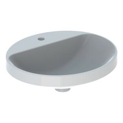 Geberit VariForm Einbauwaschtisch, oval, mit Hahnlochbank, Breite 50cm, Tiefe 45cm, ... GEBERIT-500715012 4025416833925 (Abb. 1)