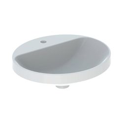 Geberit VariForm Einbauwaschtisch, oval, mit Hahnlochbank, Breite 50cm, Tiefe 45cm, ... GEBERIT-500715012 4025416833925 (Abb. 1)