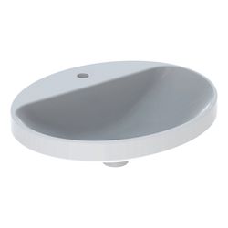 Geberit VariForm Einbauwaschtisch, oval, mit Hahnlochbank, Breite 55cm, Tiefe 45cm, ... GEBERIT-500723012 4025416838463 (Abb. 1)