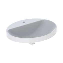 Geberit VariForm Einbauwaschtisch, oval, mit Hahnlochbank, Breite 55cm, Tiefe 45cm, ... GEBERIT-500723012 4025416838463 (Abb. 1)