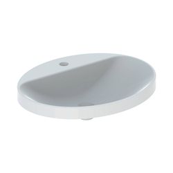 Geberit VariForm Einbauwaschtisch, oval mit Hahnlochbank, Breite 60cm, Tiefe 48cm, o... GEBERIT-500727002 4025416302377 (Abb. 1)