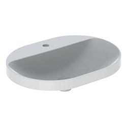 Geberit VariForm Einbauwaschtisch, elliptisch mit Hahnlochbank, Breite 60cm, Tiefe 4... GEBERIT-500735002 4025416302483 (Abb. 1)