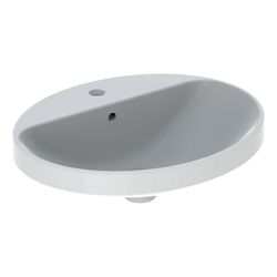 Geberit VariForm Einbauwaschtisch, oval mit Hahnlochbank, Breite 55cm, Tiefe 45cm, m... GEBERIT-500721002 4025416302285 (Abb. 1)