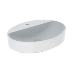 Geberit VariForm Aufsatzwaschtisch, oval, Hahnlochbank, B 60cm T 45cm Hahnloch mitti... GEBERIT-500773002 4025416303046 (Abb. 1)