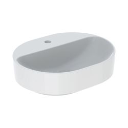 Geberit VariForm Aufsatzwaschtisch, elliptisch, Hahnlochbank, B 50cm T 40cm Hahnloch... GEBERIT-500776002 4025416303084 (Abb. 1)