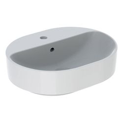 Geberit VariForm Aufsatzwaschtisch, elliptisch, Hahnlochbank, B 50cm T 40cm Hahnloch... GEBERIT-500775012 4025416688037 (Abb. 1)