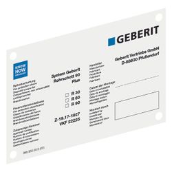 Geberit Wandschild für Schachtschott Typ Quattro, 242488001... GEBERIT-242488001 4025416101017 (Abb. 1)