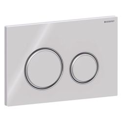 Geberit Drückerplatte Sigma50 mit 2-Mengen-Spülung, Weiß, Metallfarbe verchromt... GEBERIT-115884SI1 4025416793397 (Abb. 1)