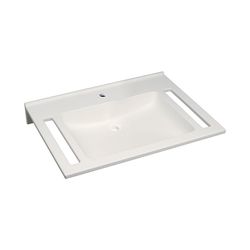 Geberit Publica Waschtisch eckiges Design, Ausschnitten, barrierefrei, B 70cm T 55cm... GEBERIT-402170016 4022009330014 (Abb. 1)