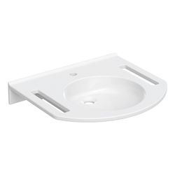 Geberit Publica Waschtisch rundes Design, Ausschnitten, barrierefrei, B 60cm T 55cm ... GEBERIT-402160016 4022009330038 (Abb. 1)