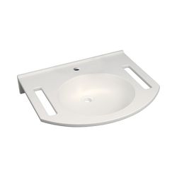 Geberit Publica Waschtisch rundes Design, Ausschnitten, barrierefrei, B 60cm T 55cm ... GEBERIT-402160016 4022009330038 (Abb. 1)