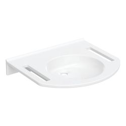 Geberit Publica Waschtisch rundes Design, Ausschnitten, barrierefrei, B 60cm T 55cm ... GEBERIT-501041001 4025410754011 (Abb. 1)