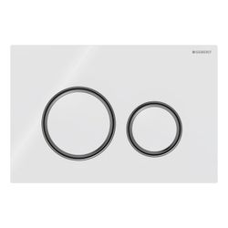 Geberit Sigma 50 (ex Sigma 21) Drückerplatte, 2-Mengen-Spülung, Round, Weiß, Metallf... GEBERIT-115651SI1 4025410759160 (Abb. 1)