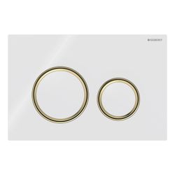 Geberit Sigma 50 (ex Sigma 21) Drückerplatte, 2-Mengen-Spülung, Round, Weiß, Metallf... GEBERIT-115652SI1 4025410759184 (Abb. 1)