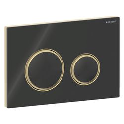Geberit Drückerplatte Sigma50, 2-Mengen-Spülung, rund, Schwarz, Metallfarbe Messing,... GEBERIT-115652SJ1 4025410759153 (Abb. 1)