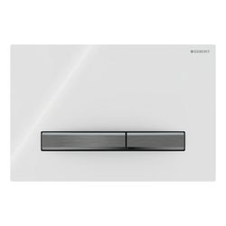 Geberit Sigma 50 Drückerplatte, 2-Mengen-Spülung, Square, Weiß, Metallfarbe Schwarzc... GEBERIT-115671112 4025410759085 (Abb. 1)