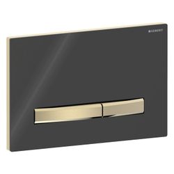 Geberit Drückerplatte Sigma50, 2-Mengen-Spülung, Square, Schwarz, Metallfarbe Messin... GEBERIT-115672DW2 4025410759658 (Abb. 1)
