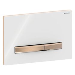 Geberit Drückerplatte Sigma50, 2-Mengen-Spülung, Square, Weiß, Metallfarbe Rotgold, ... GEBERIT-115670112 4025410759399 (Abb. 1)