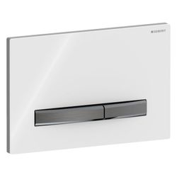 Geberit Drückerplatte Sigma50, 2-Mengen-Spülung, Square, Weiß, Metallfarbe Schwarzch... GEBERIT-115671112 4025410759085 (Abb. 1)