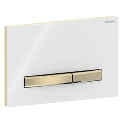 Geberit Drückerplatte Sigma50, 2-Mengen-Spülung, Square, Weiß, Metallfarbe Messing, ... GEBERIT-115672112 4025410759634 (Abb. 1)