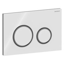 Geberit Drückerplatte Sigma50, 2-Mengen-Spülung, rund, Weiß, Metallfarbe Schwarzchro... GEBERIT-115651SI1 4025410759160 (Abb. 1)