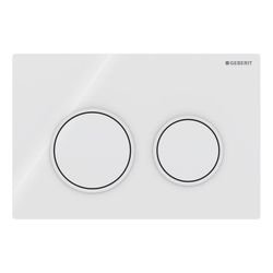 Geberit Omega 20 Drückerplatte, 2-Mengen-Spülung Round, Weiß/Mattweiß... GEBERIT-115085111 4025410693310 (Abb. 1)