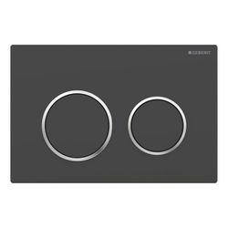 Geberit Omega 20 Drückerplatte, 2-Mengen-Spülung Round, Mattschwarz lackiert easy-to... GEBERIT-115085141 4025410693358 (Abb. 1)