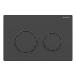 Geberit Omega 20 Drückerplatte, 2-Mengen-Spülung Round, Schwarz/Mattschwarz lackiert... GEBERIT-115085161 4025410693518 (Abb. 1)