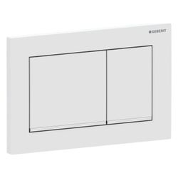 Geberit Betätigungsplatte Omega20, 2-Mengen-Spülung, Kunststoff, Mattweiß/Chrom, Eas... GEBERIT-115080JT1 4025410693471 (Abb. 1)