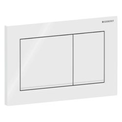 Geberit Betätigungsplatte Omega20, 2-Mengen-Spülung, Kunststoff, Weiß/Mattweiß... GEBERIT-115080111 4025410693495 (Abb. 1)