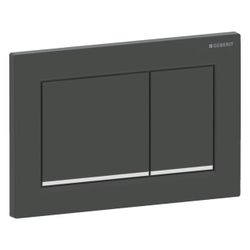 Geberit Betätigungsplatte Omega20, 2-Mengen-Spülung, Kunststoff, Schwarz matt/Chrom ... GEBERIT-115080141 4025410693730 (Abb. 1)