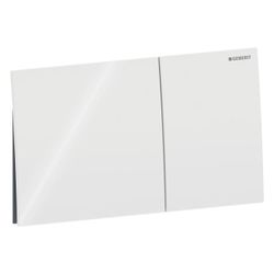 Geberit Drückerplatte Sigma70, 2-Mengen-Spülung Square Breite 25cm, Glas, Weiß... GEBERIT-115622SI1 4025410762221 (Abb. 1)