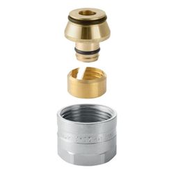 Geberit Anschlussverschraubung für Eurokonus CW617N, d 20mm, G 3/4″, vernickelt... GEBERIT-651534222 4025416190493 (Abb. 1)