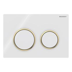 Geberit Omega 20 Drückerplatte, 2-Mengen-Spülung Weiß, vergoldet... GEBERIT-115085KK1 4025416310693 (Abb. 1)