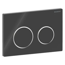 Geberit Betätigungsplatte Omega20, 2-Mengen-Spülung, Kunststoff, Schwarz/Chrom... GEBERIT-115085KM1 4025416310716 (Abb. 1)