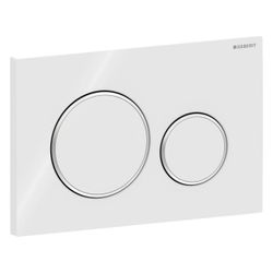 Geberit Drückerplatte Sigma20 mit 2-Mengen-Spülung, Weiß, Hochglanz verchromt, 11588... GEBERIT-115882KJ1 4025416544562 (Abb. 1)