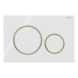 Geberit Sigma 20 Drückerplatte mit 2-Mengen-Spülung, Weiß, vergoldet... GEBERIT-115882KK1 4025416544579 (Abb. 1)
