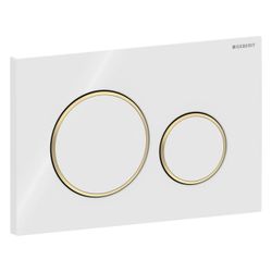 Geberit Drückerplatte Sigma20 mit 2-Mengen-Spülung, Weiß, vergoldet, 115882KK1... GEBERIT-115882KK1 4025416544579 (Abb. 1)