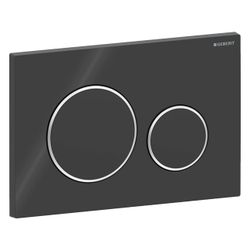 Geberit Drückerplatte Sigma20 mit 2-Mengen-Spülung, Schwarz, Hochglanz verchromt, 11... GEBERIT-115882KM1 4025416544654 (Abb. 1)