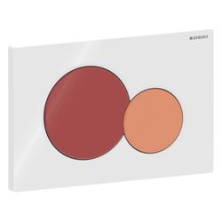 Geberit Drückerplatte Sigma01, 2-Mengen-Spülung, rund für Bambini, Taste Karminrot/O... GEBERIT-115770FY5 4064746001529 (Abb. 1)