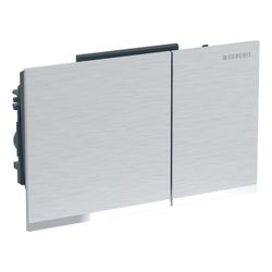Geberit Omega 60 Drückerplatte, 2-Mengen-Spülung verchromt, gebürstet, easy-to-clean... GEBERIT-243118GH1 4025416363842 (Abb. 1)
