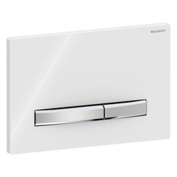 Geberit Drückerplatte Sigma50, 2-Mengen-Spülung, Square, Weiß, Metallfarbe verchromt... GEBERIT-115788112 4025416453192 (Abb. 1)