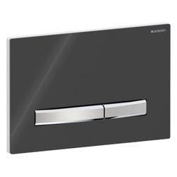 Geberit Drückerplatte Sigma50, 2-Mengen-Spülung, Square, Schwarz, Metallfarbe verchr... GEBERIT-115788DW2 4025416453307 (Abb. 1)